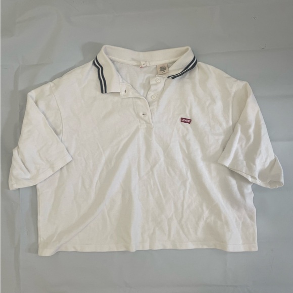 🤍 Levi’s White Collared Crop Top – Size Small 🤍 - Picture 5 of 8